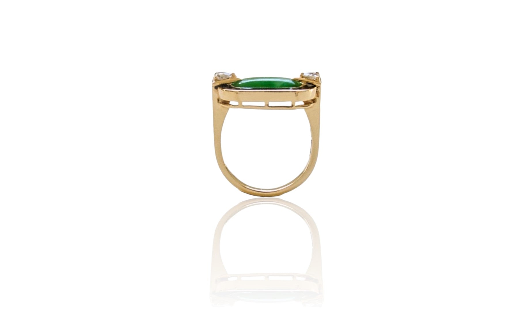 Anita imperial jade motif ring