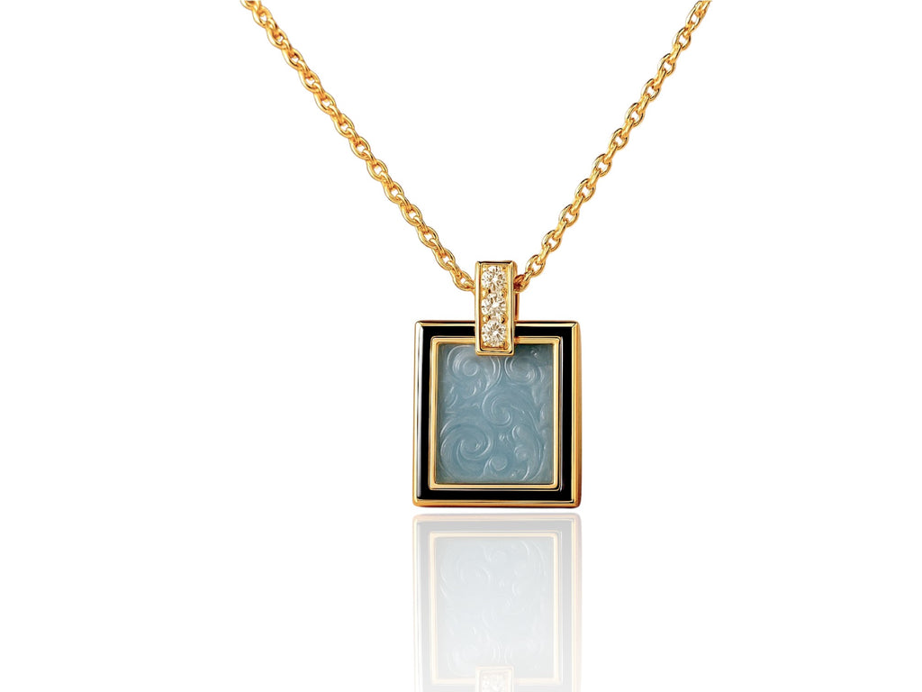 Cloud aquamarine window pendant