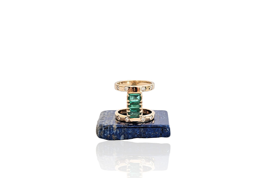 Jen emerald cage ring