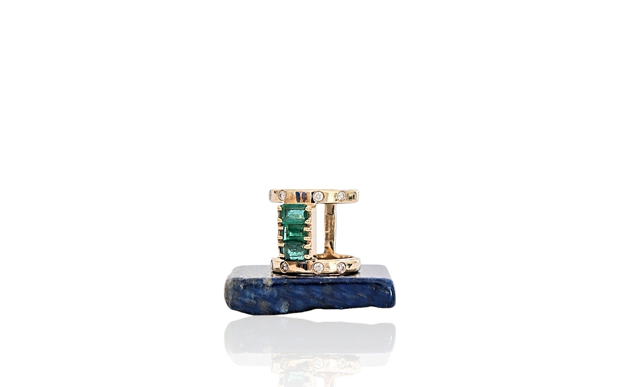 Jen emerald cage ring