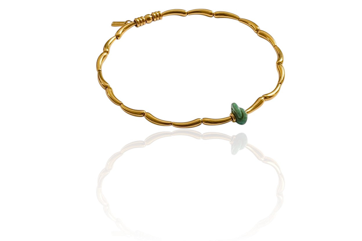 gold necklace with burmese jade pendant 