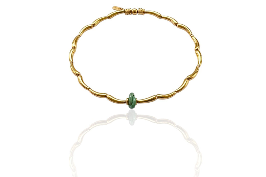 Jade love knot choker