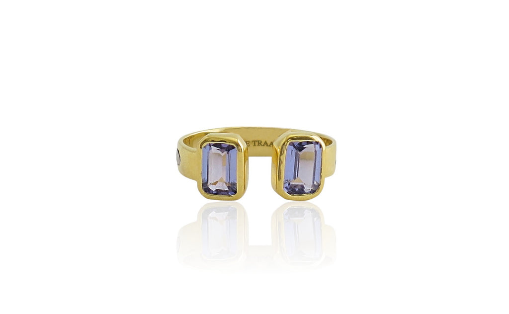 Tanzanite & polki diamond cuff ring